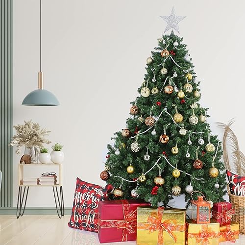 Miniatura 8 de AMS Esfera de Navidad de 18 quilates de 3.150 in, inastillable, grande, adornos colgantes en una caja de regalo, ideal para decoraciones de Navidad