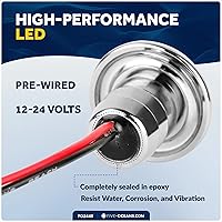 Vista 3 de Five Oceans Luces LED marinas de cortesía, mini luz de acento, interior redondo de lujo para barco, cubierta, cabina, LED azul, para pontón, velero