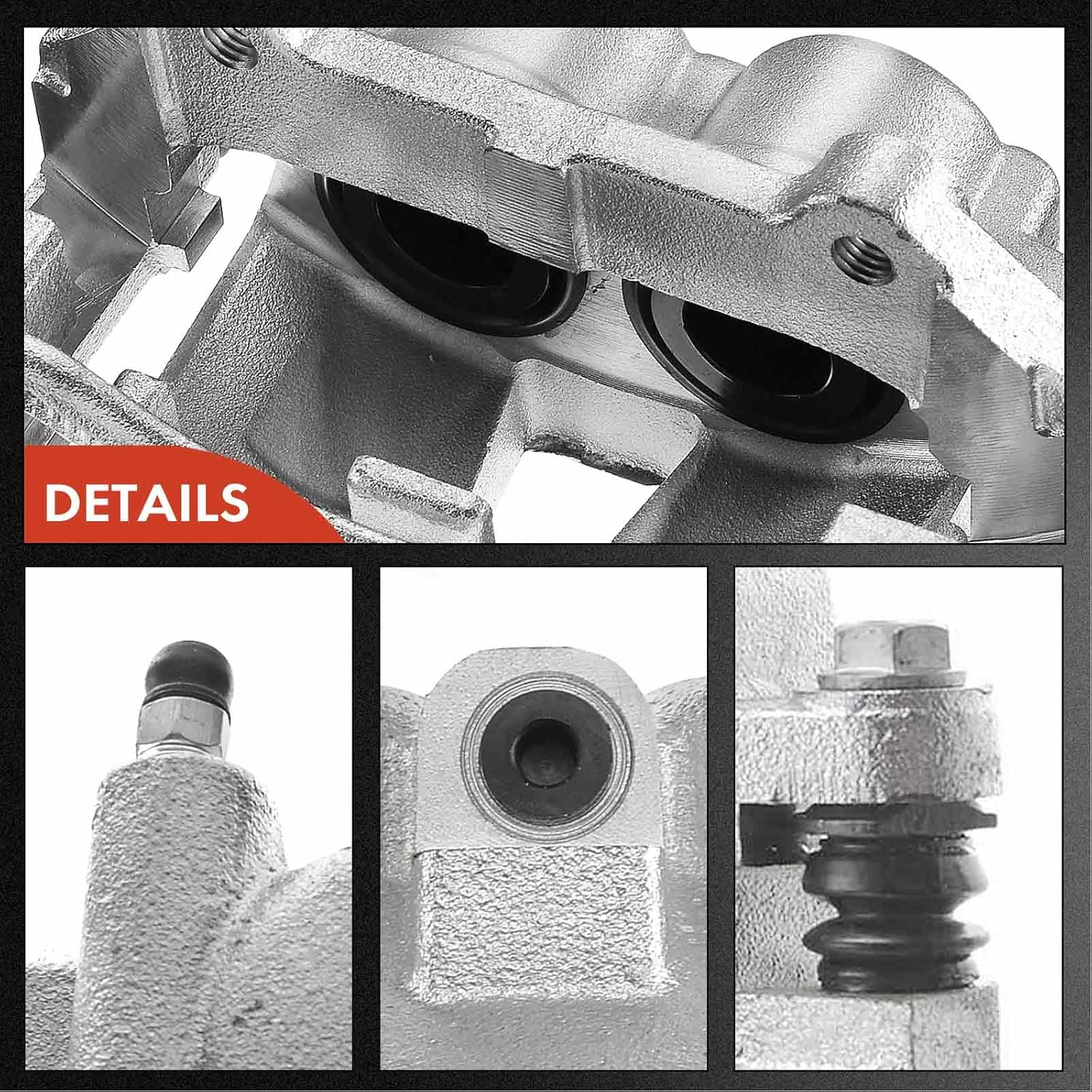 A-Premium Disc Brake Caliper Assembly with Bracket Compatible with Select Jeep Models - Commander 2006-2010, Grand Cherokee 2005-2010, Sport Utility - Front Driver and Passenger Side, 2-PC Set