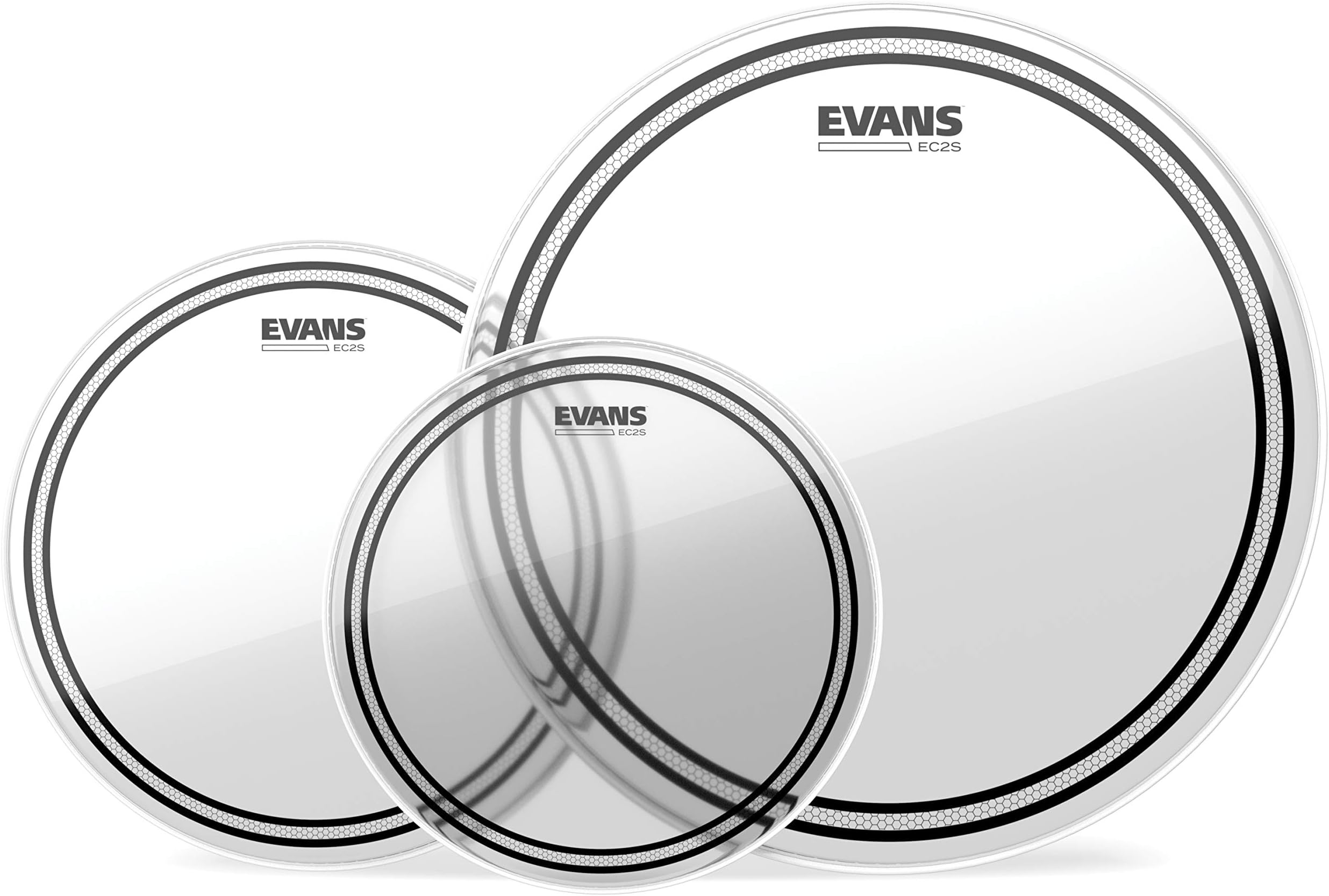 Evans Drum Heads - EC2S Clear Fusion Tompack (10 inch, 12 inch, 14 inch)