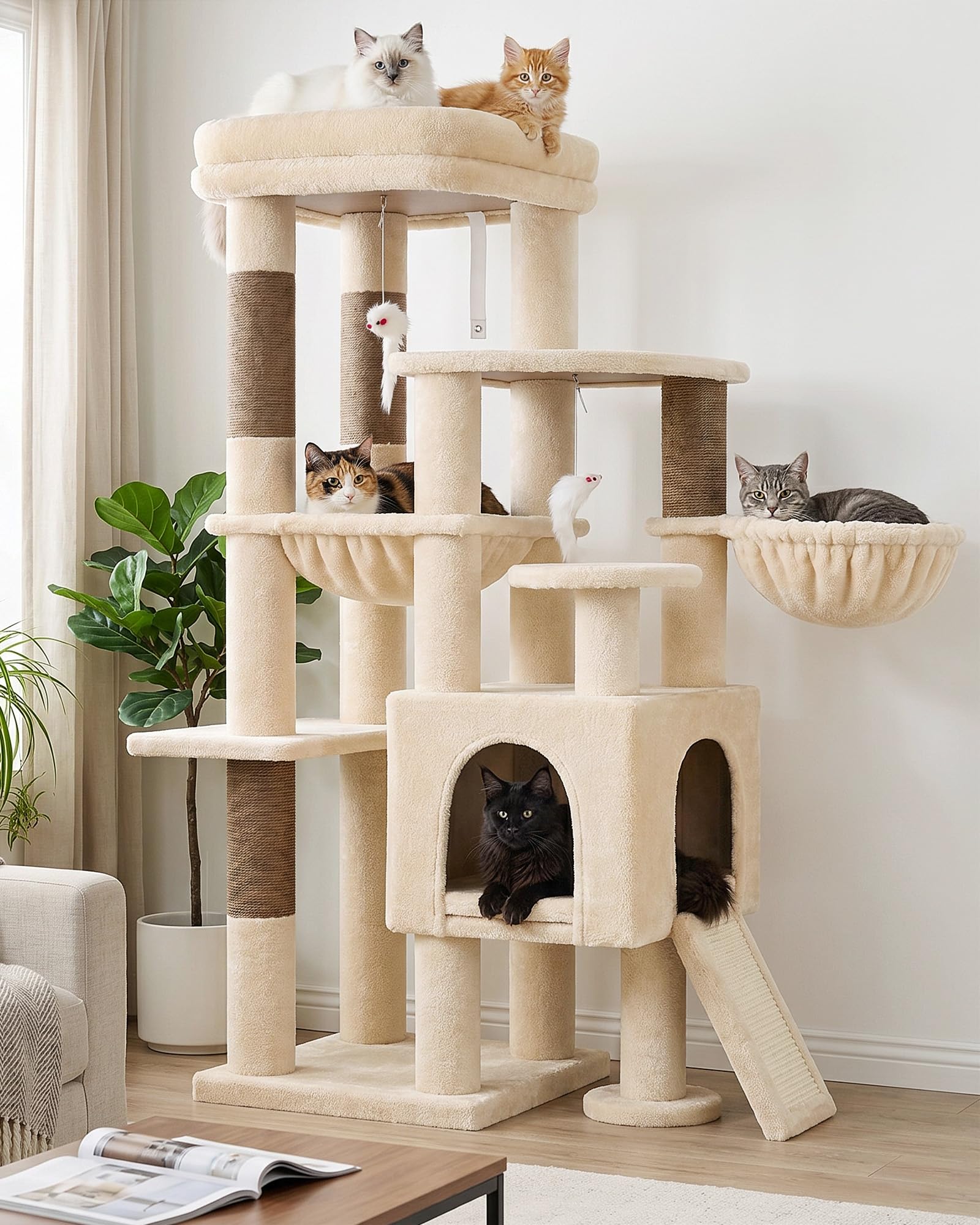 Photo 1 of ***Missing hardware*** Globlazer S51 Sturdy Cat Tree for Indoor Large Cats, Beige