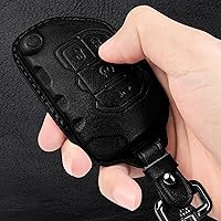 Vista 5 de Tukellen Funda de cuero para llavero Jeep Wrangler Gladiator Sahara Rubicon con 4 botones (negro)