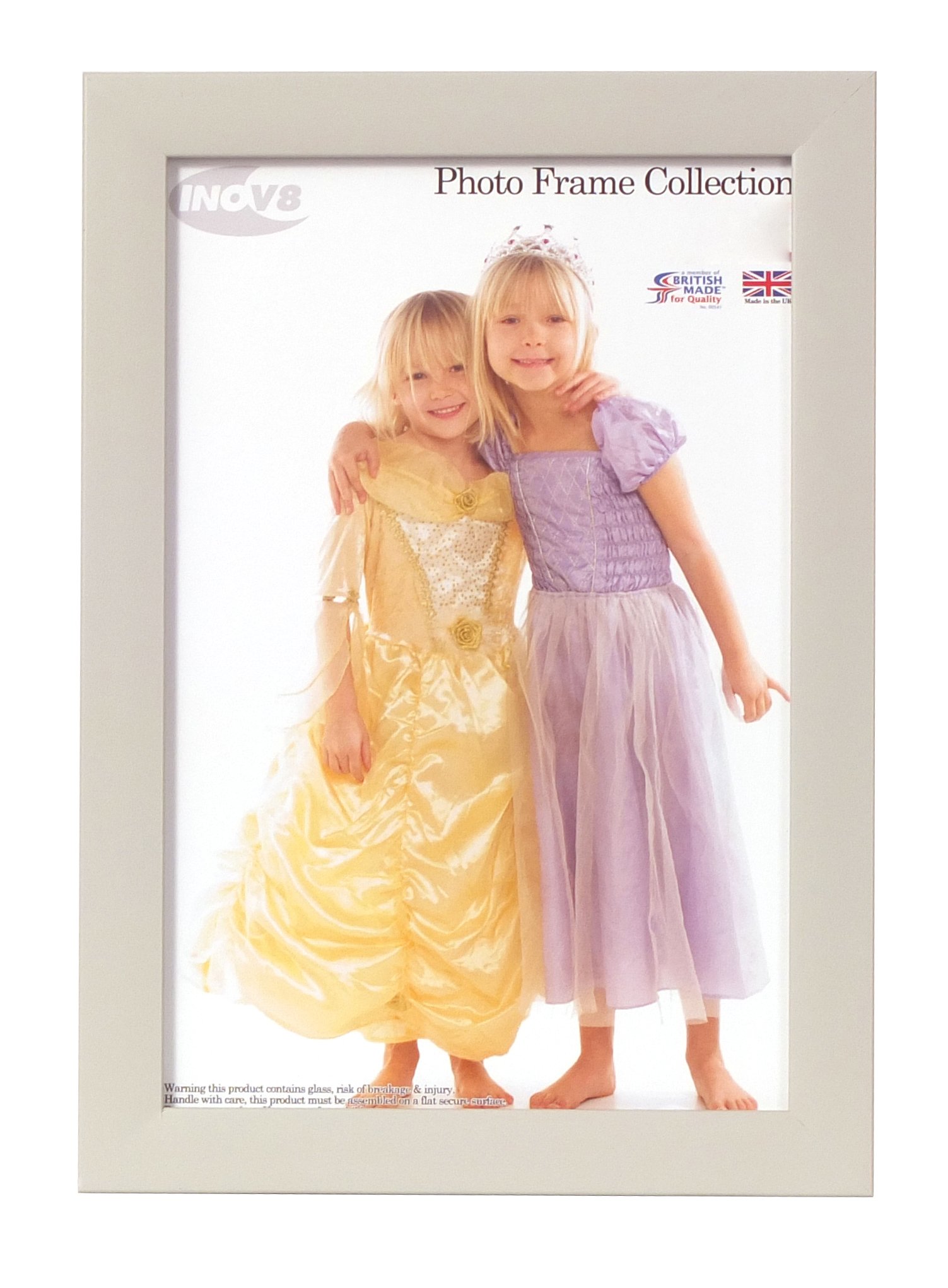 Inov8 Soft Grey Framing British Made Traditional Picture/Photo Frame, 12X8 Inch, 12X8