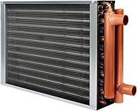 GPOAS 12x15 Water-to-Air Heat Exchanger with 1" Copper Ports - Durable Hot Water Coil for Wood Furnaces & Forced Air Heating