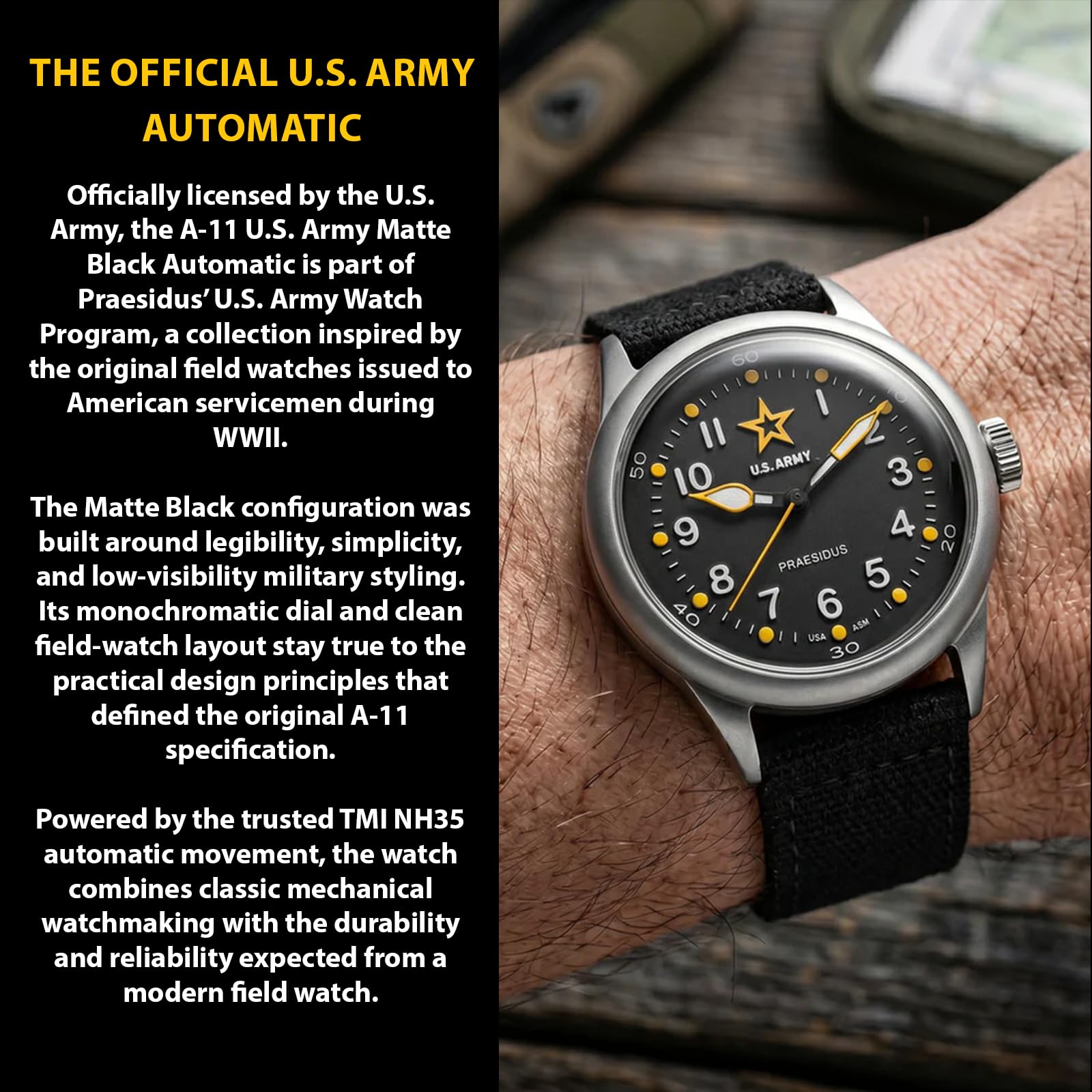 PRAESIDUS | US Army - Orologi da polso da uomo, orologi da uomo - 38mm/42mm regalo, militare