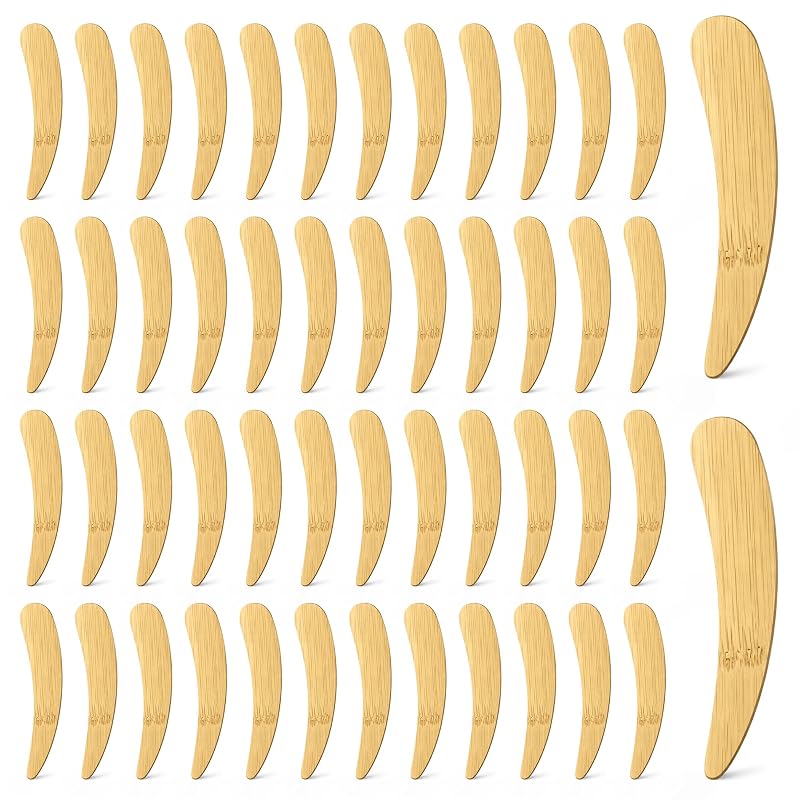 Espátulas Mini para Cosméticos AngelBeauty de Bambu, 50 Unidades, Extra Large