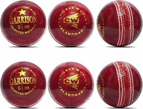 CW Garrison Hard Ball Cricket Ball جلد طبيعي Premium Quality Pack of 4 Balls