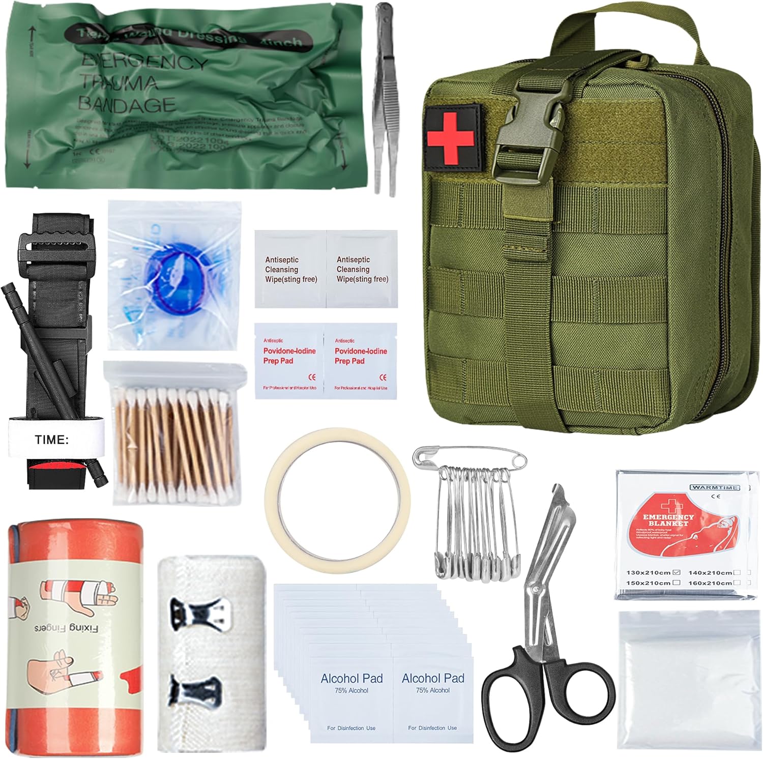 Kosibate Survival First Aid Kit,Emergency Trauma Kit,IFAK Med Kit,Outdoor Gear Emergency Kits Trauma Bag,Camping Hiking Molle IFAK EMT for Trauma,Military Tactical IFAK for First Aid Response(Green) Kosibate Survival First Aid Kit,Emergency Trauma Kit,IFAK Med Kit,Outdoor Gear Emergency Kits Trauma Bag,Camping Hiking Molle IFAK EMT for Trauma,Military Tactical IFAK for First Aid Response(Green)