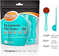 Vista 2 de Plastic Measuring Spoons, Fits in Jar, Good for Formula, Coffee, Pet Food - 5 ml - 1 Teaspoon Mesure (20)