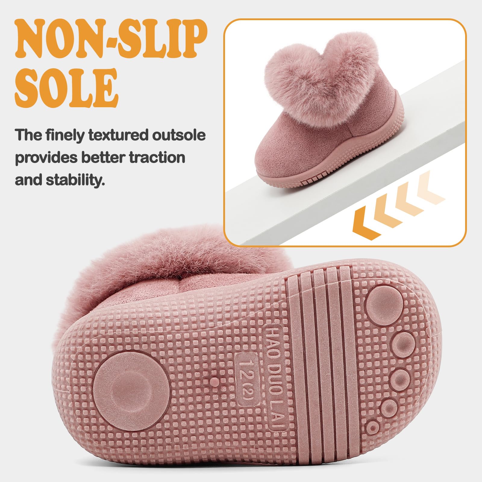 MK MATT KEELY Botas Bebé Niña Invierno 0-5 Años Botas de Nieve Exterior Zapatillas Primeros Pasos Cálido con Suela Antideslizante Suaves