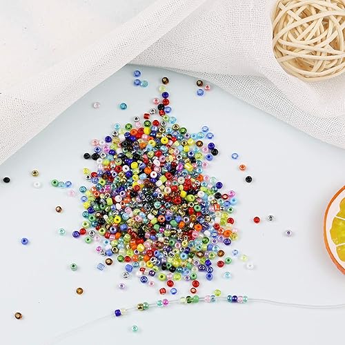 Miniatura 5 de Tamaño 80 - Cuentas de cristal para manualidades de 0.118 pulgadas (0.118 in), juego surtido con caja organizadora para fabricación de joyas (24