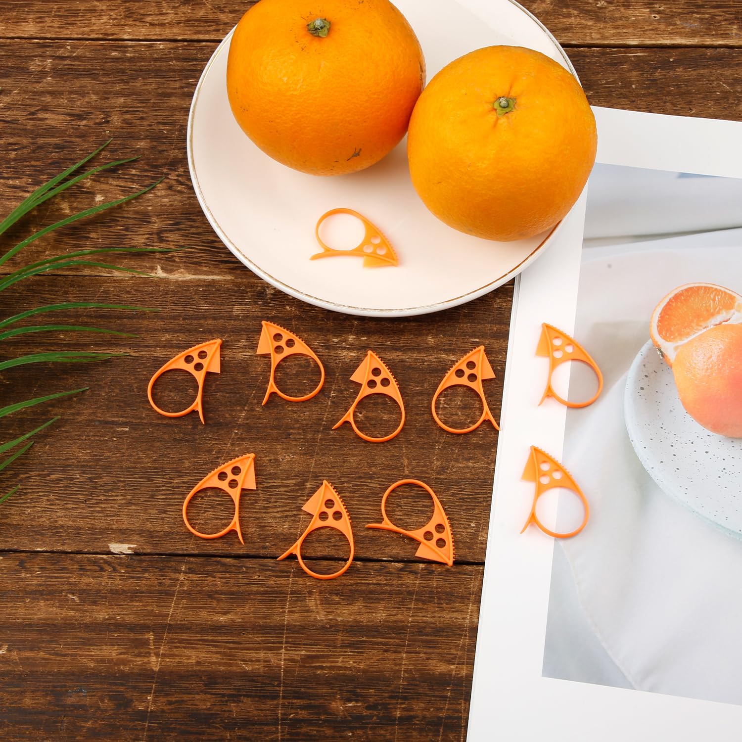 Lot De 10 éplucheurs D'orange En Plastique – Gadget De Cuisine à Long Manche Pour Agrumes, Citron, Mangue