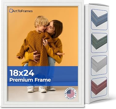 ArtToFrames 18x24 Inch White Picture Frame, This 1.5" Custom Wood Poster Frame is Off White Wash Barnwood Style Frame, for Your Art or Photos, WOM0066-56673-YWHT-18x24