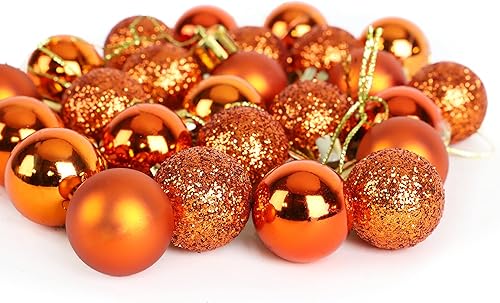 Miniatura 3 de Christmas Concepts - Juego de 25 mini bolas para árbol de Navidad (0.984 pulgadas). Decorados con purpurina, mate y brillante .