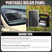 Vista 4 de Saillong Cargador Mantenedor de Batería Solar para Automóvil de 12V, Panel Solar Impermeable Cargador Solar Portátil de Goteo con Enchufe