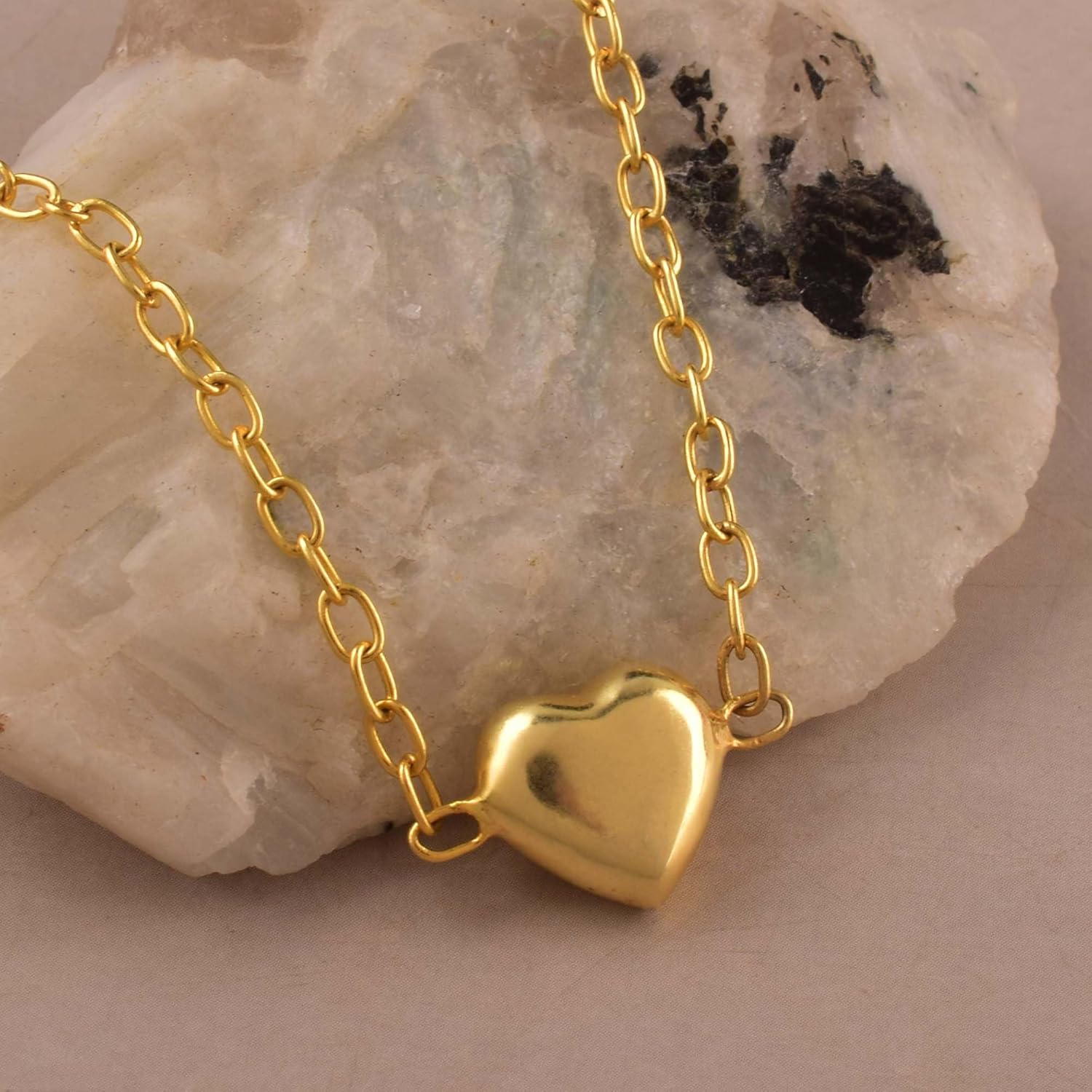 Gold Heart Charm Bracelet – Dainty Adjustable Chain Jewelry for Women and Girls – Minimalist Love Bracelet Gift for Her – 18 inch AAA+ Quality (heart bracelet) - Image 7