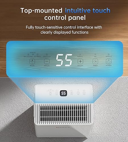 Miniatura 4 de Deshumidificadores de 1500 pies cuadrados para el hogar, deshumidificador de 30 pintas para sótano con manguera de drenaje, control inteligente por