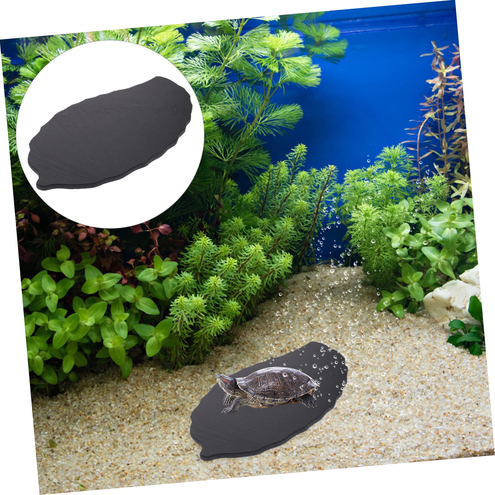 YARNOW Plateforme Tortue Rochers Noirs Multifonctionnelle Résistante usure Support Repos Aquarium Habitat Domestique