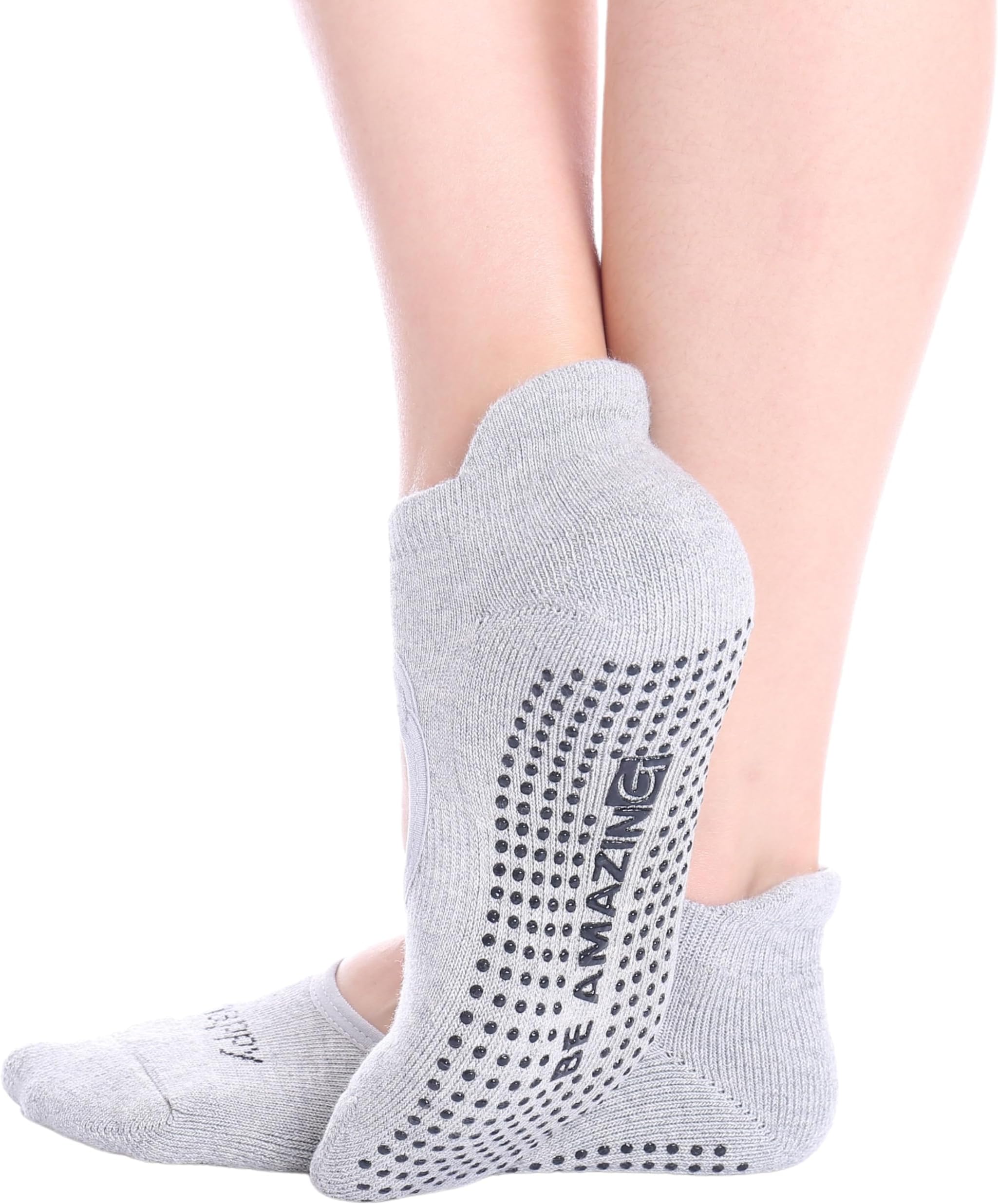 Non-Slip Socks Yoga Barre Pilates Hospital Maternity Sock w/Grips for Women Men