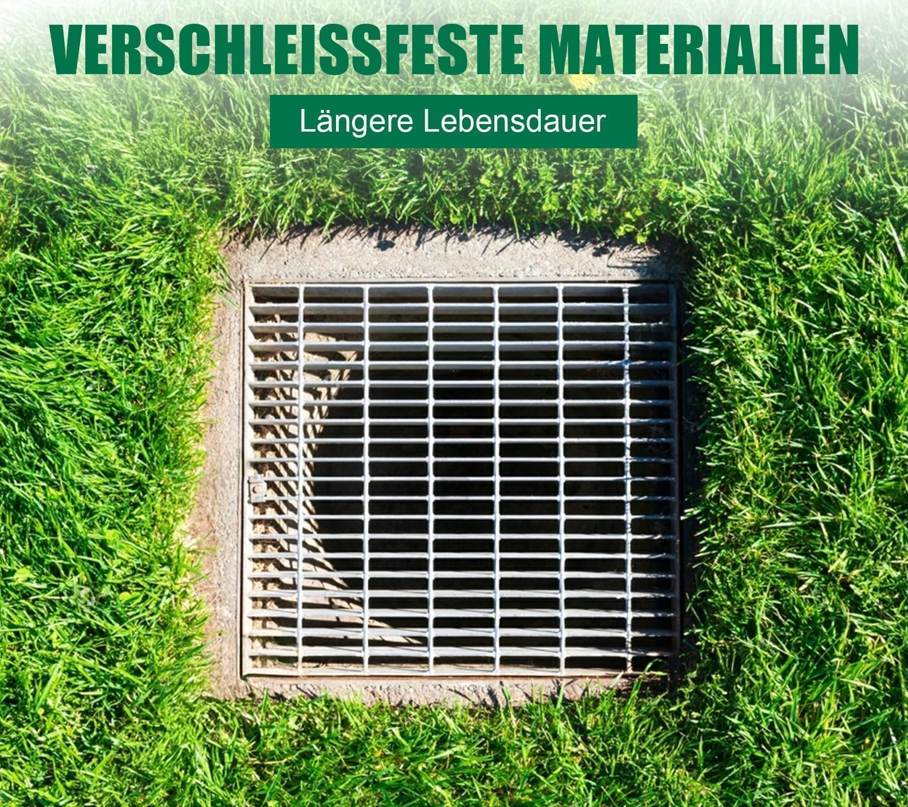 Gitterrost Verzinkt 400x400x30 mm MW: 30/50 mm Tragstab 30/3 mm Metallgitter Gitter Abflussgitter Einlaufgitter Gully‑Gitter für Bodenablauf Hofablauf Feuerverzinkt Rostfrei Quadratisch