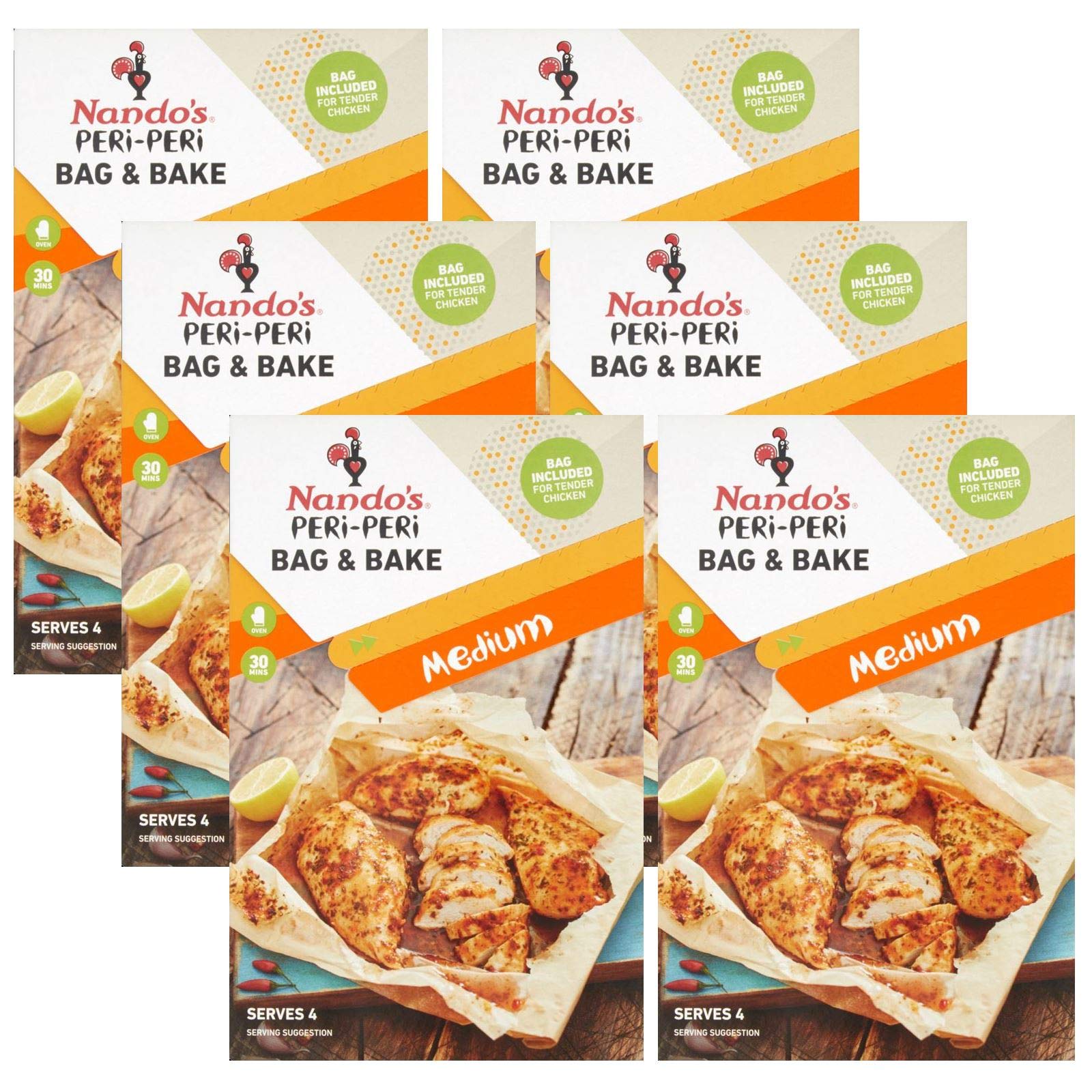 Nando's Bake & Bag 20 g (Paquete de 6)