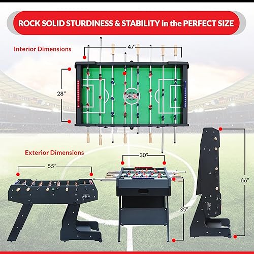 Miniatura 7 de KICK Majesty - Mesa de futbolín plegable de 55 pulgadas