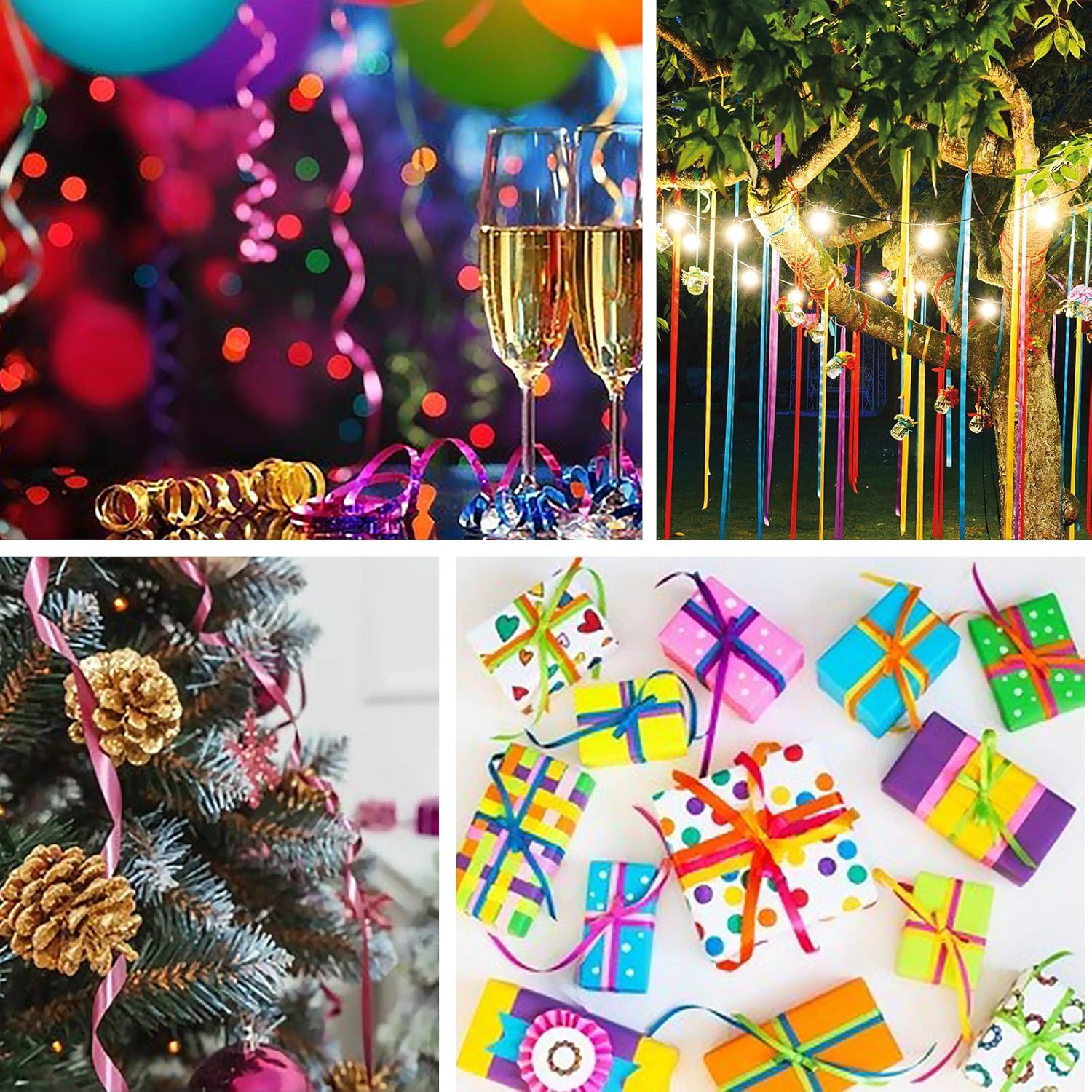 12 Colors Ribbons Ballon Double Face Curling Roll, 30 Yard Trim Embellishments Ribbon for Gift Wrapping Crafts Wedding Birthday DIY Bow Hair Accessories : Health & Household