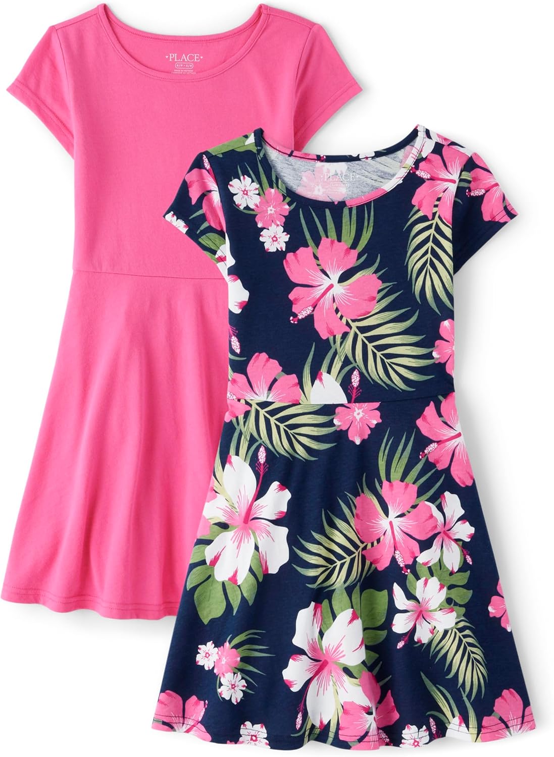 The Children’s Place Girls’ One Size Short Sleeve Printed Skater Dress