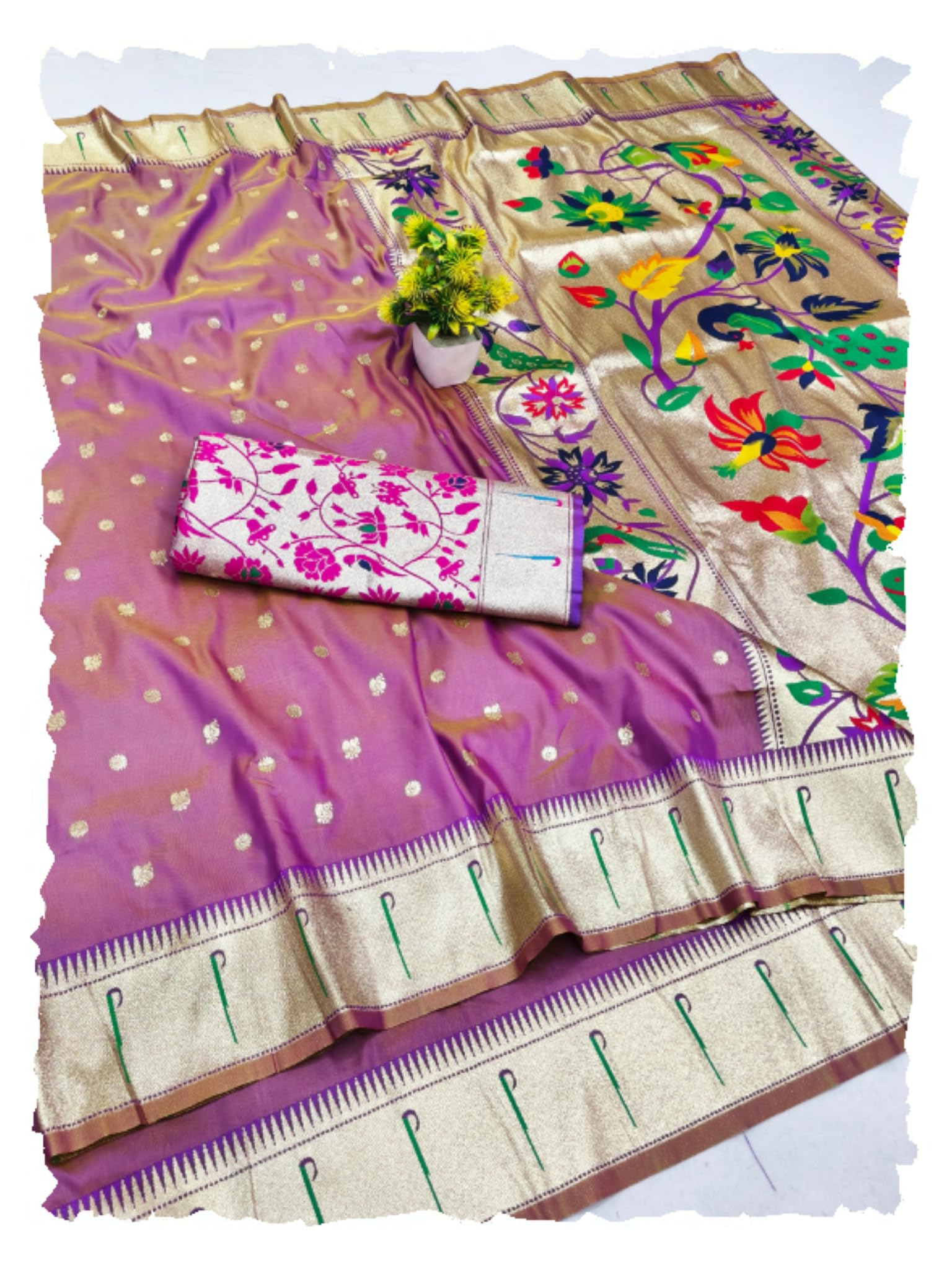 ratnavali Paithani Silk Saree | Banarasi Silk Kanjivaram Silk Saree | Banarasi Paithani Silk Saree R167-06-picture-22