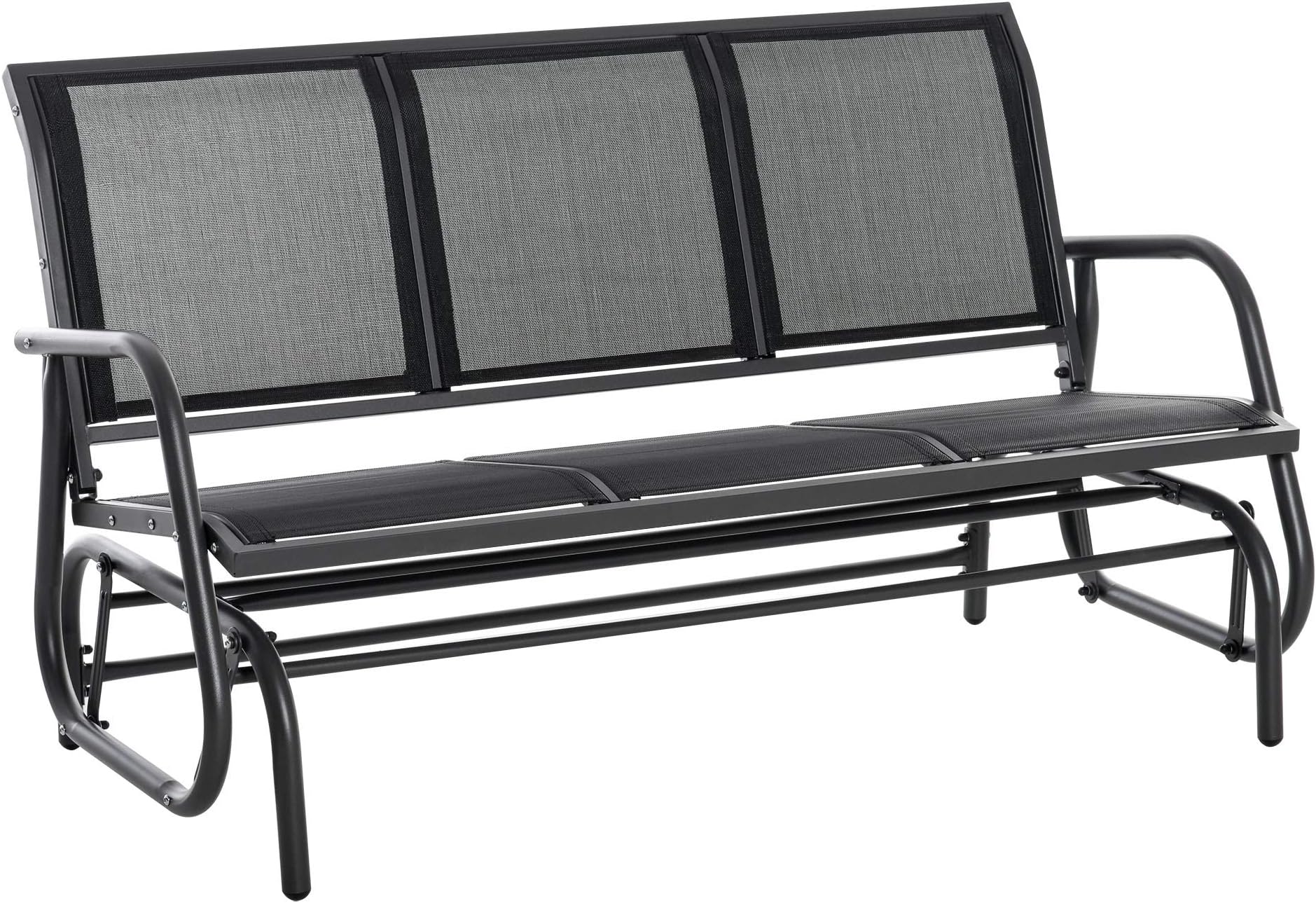 SFAREST Outdoor Rocking Chairs Set Of 2, Patio Gliding Chairs With Ergonoic Arrests And High