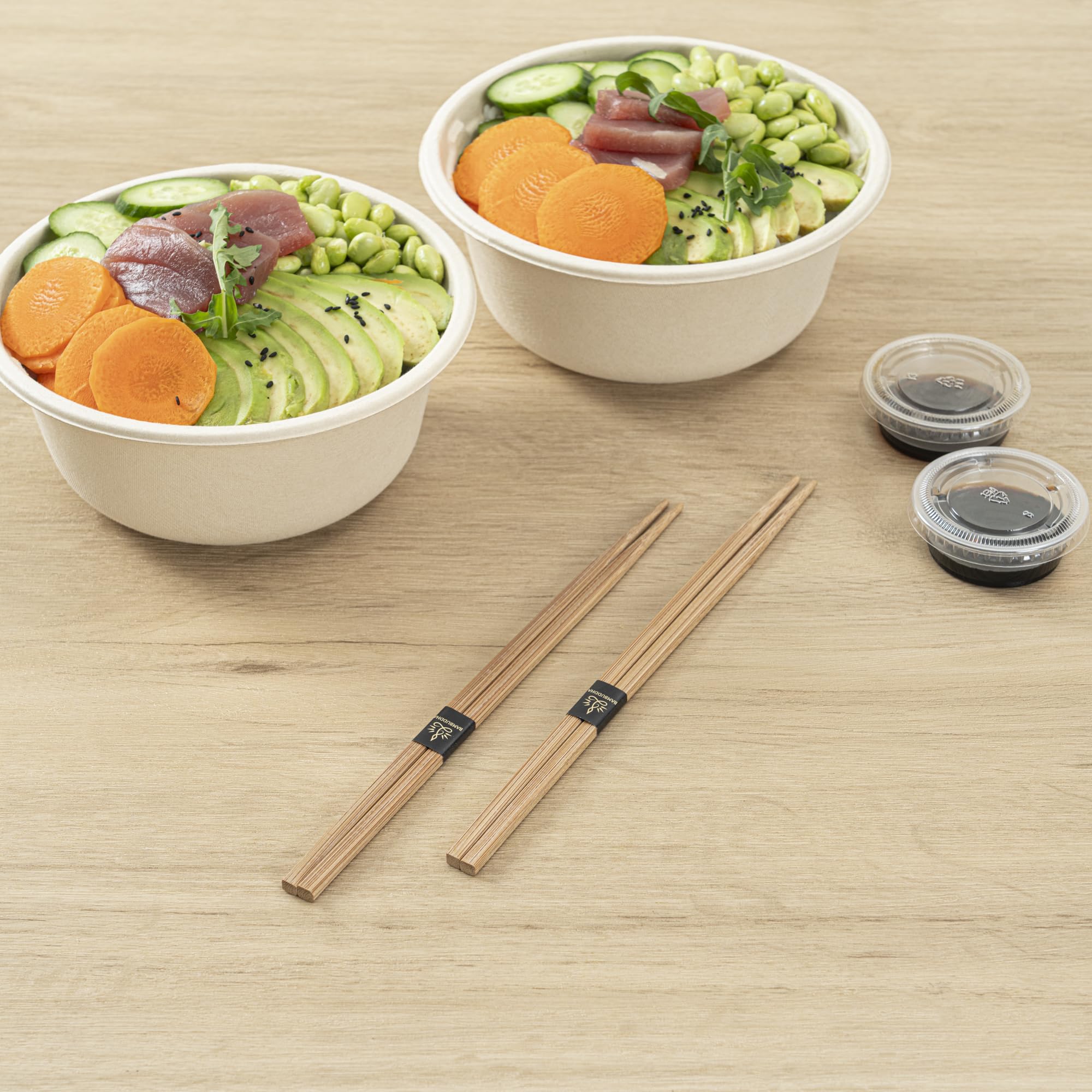 Brown Bamboo Chopsticks - 100 Count -3