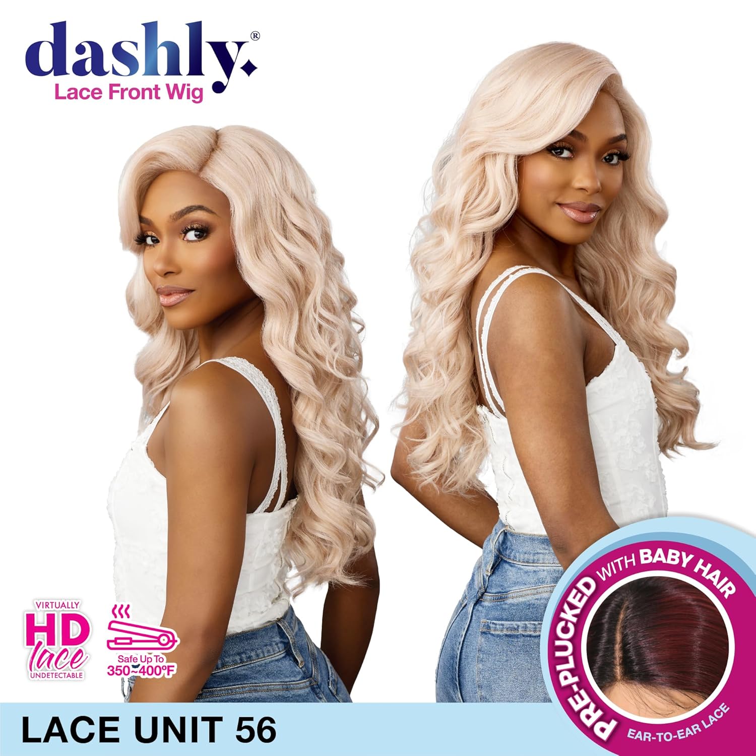 Sensationnel Dashly Lace Front Wig - Unit 56 Hand Tied Laceparting Ear to Ear Synthetic (CH27)