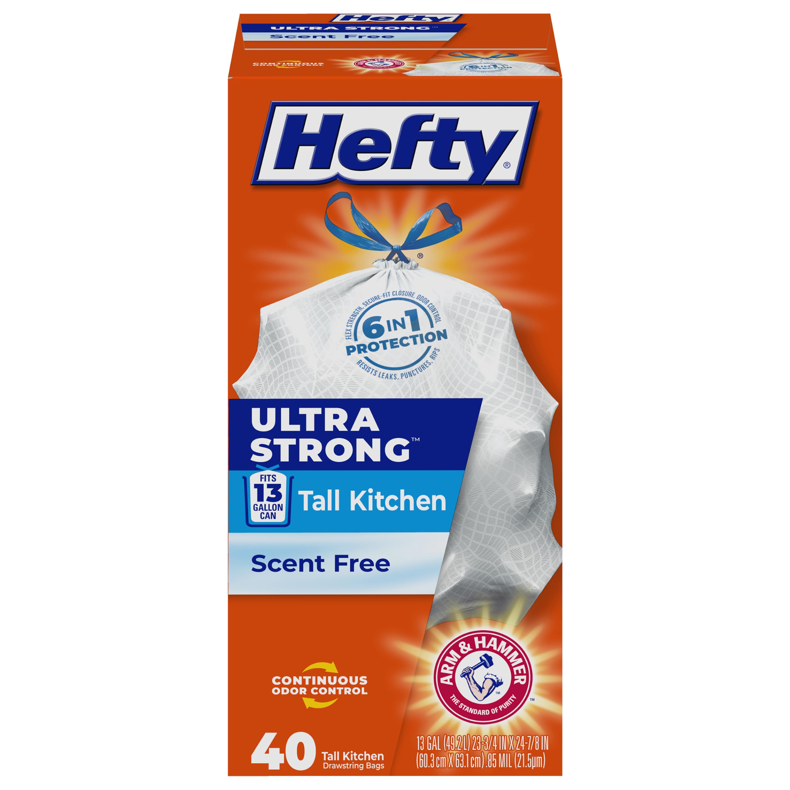 Hefty - Bolsas de basura de cocina altas, ultrafuertes, aroma de cítricos