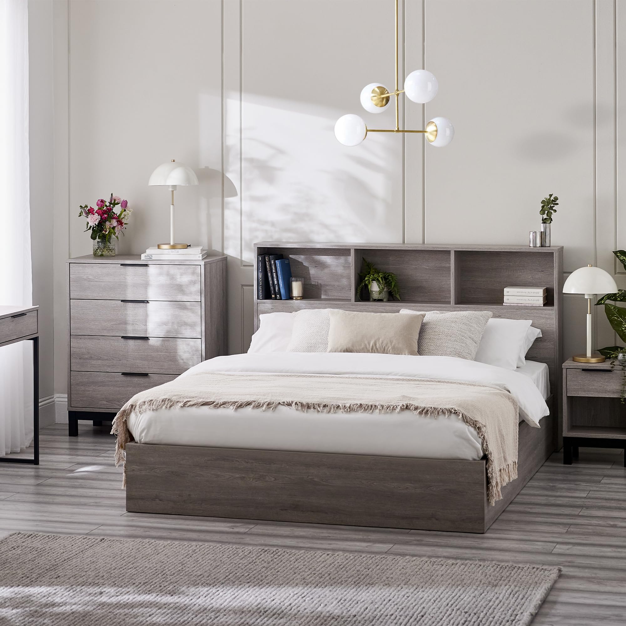 Julian Bowen Bali Ottoman Storage 90Cm Single Bed - Grey Oak