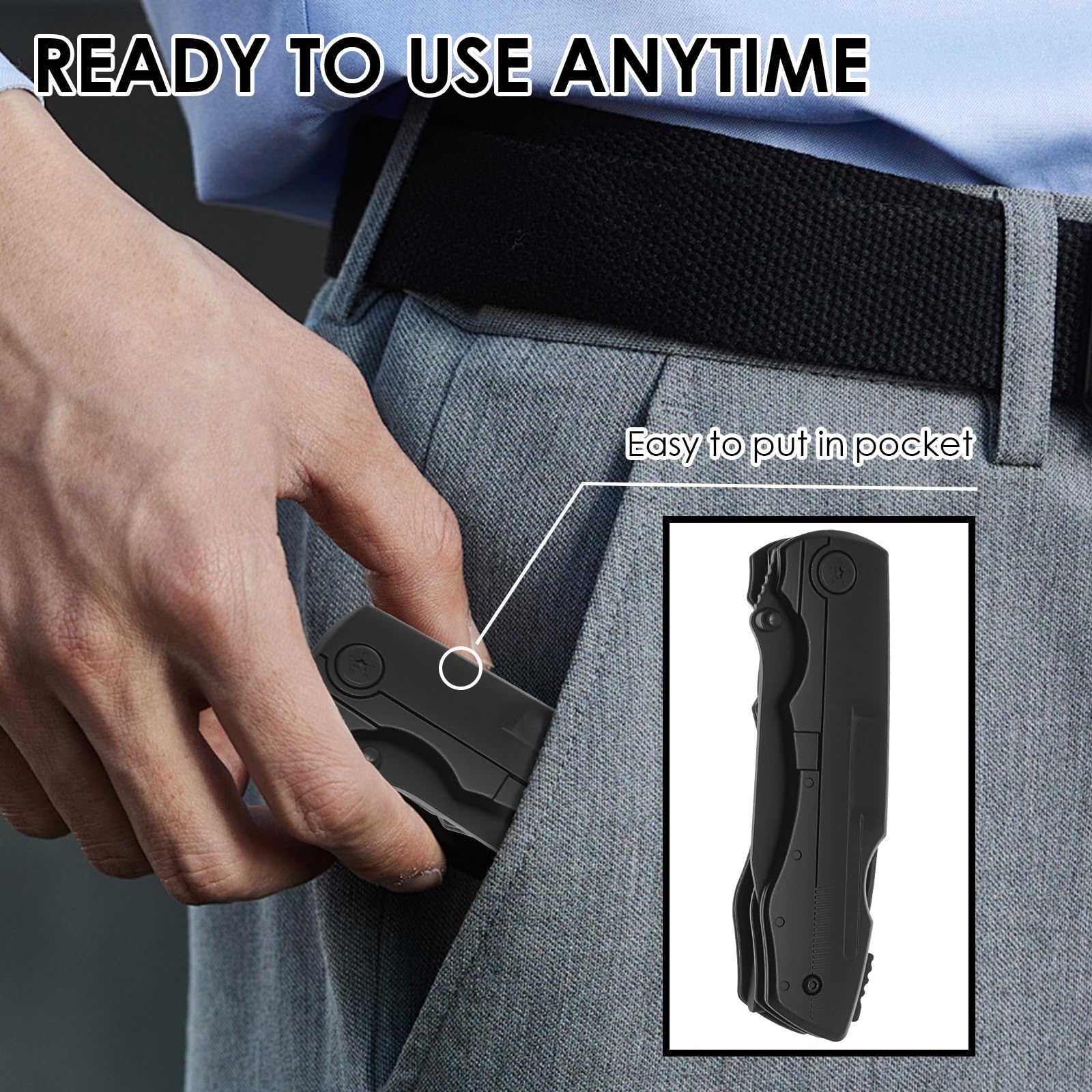 Aluminum Alloy Multitool Pocket Knife Practical Folding Multi Tool Foldable Versatile Utility Plier Set for Outdoor Black — view 5