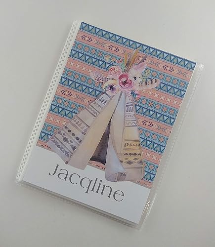 Photo Album 4x6 or 5x7 Pictures Teepee Baby Girl Baby Shower Birthday Tribal Personalized NAME IA#225