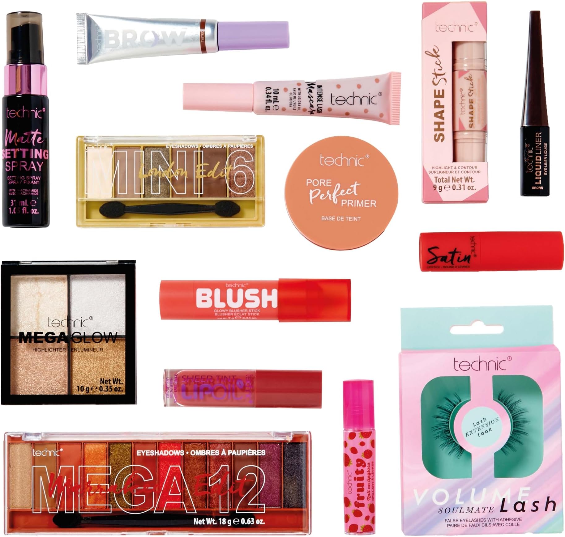 – Mega Trends 14 Piece Gift Set - Full Size Cosmetic Gift Box - Products for Eyes, Cheeks, Face & Lips - Perfect for Makeup Enthusiasts - Vegan & Cruelty Free