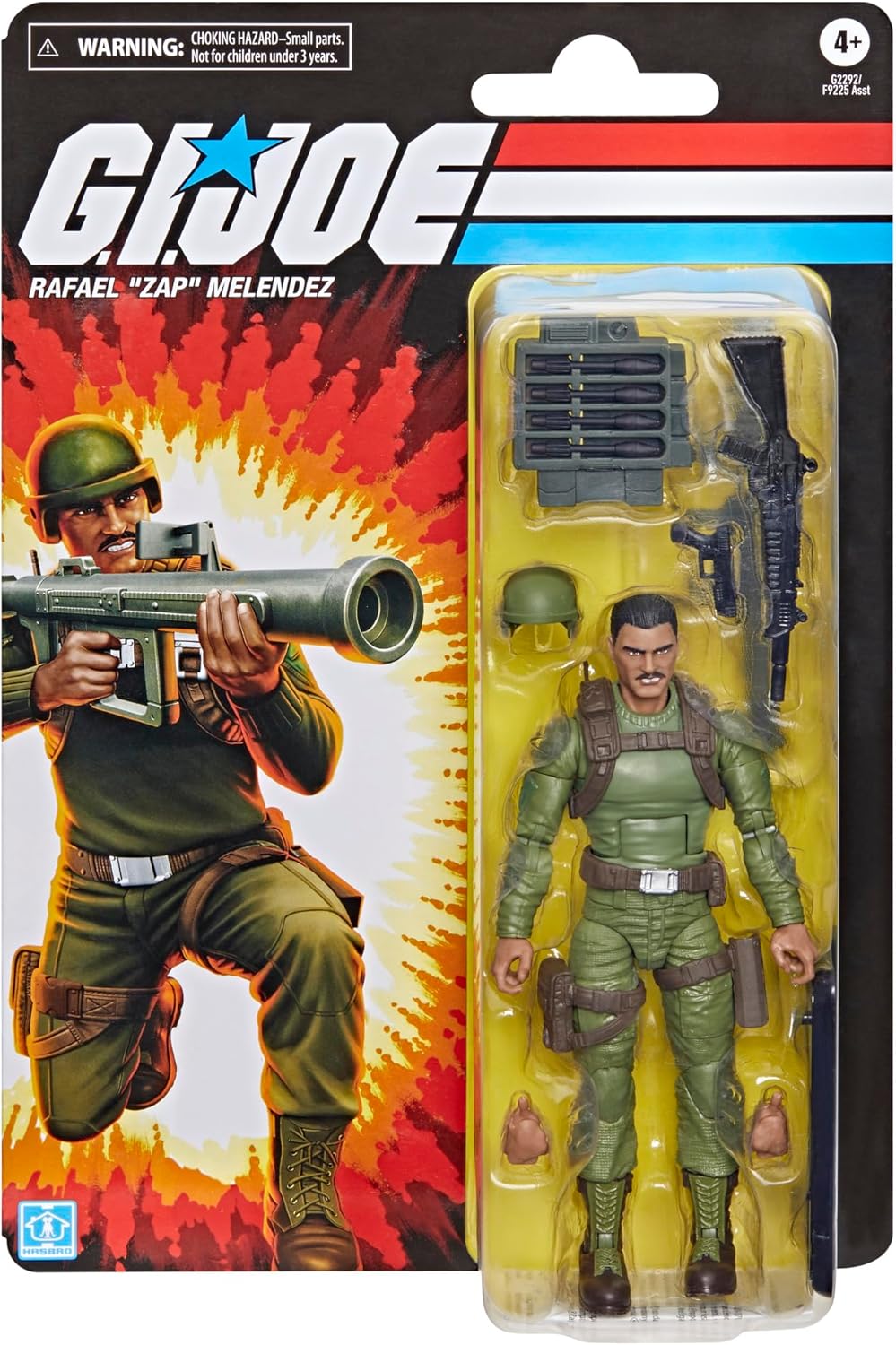 G.I. Joe Classified Series Retro Cardback Rafael “Zap” Melendez, Collectible 6 Inch Action Figure with 12 Accessories