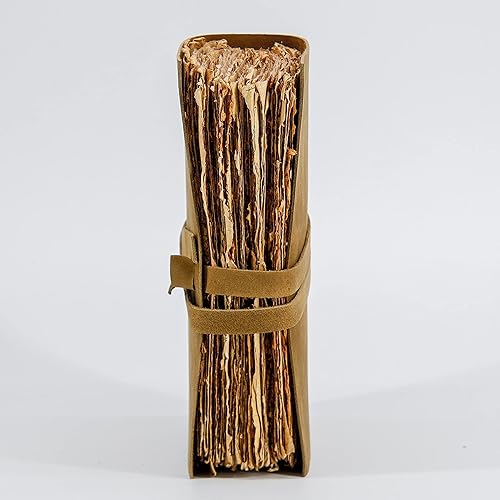 Miniatura 6 de KomalC Diario de cuero vintage para mujeres y hombres, 8 x 6 pulgadas, antiguo hecho a mano, con borde de cubierta vintage, cuaderno de bocetos de