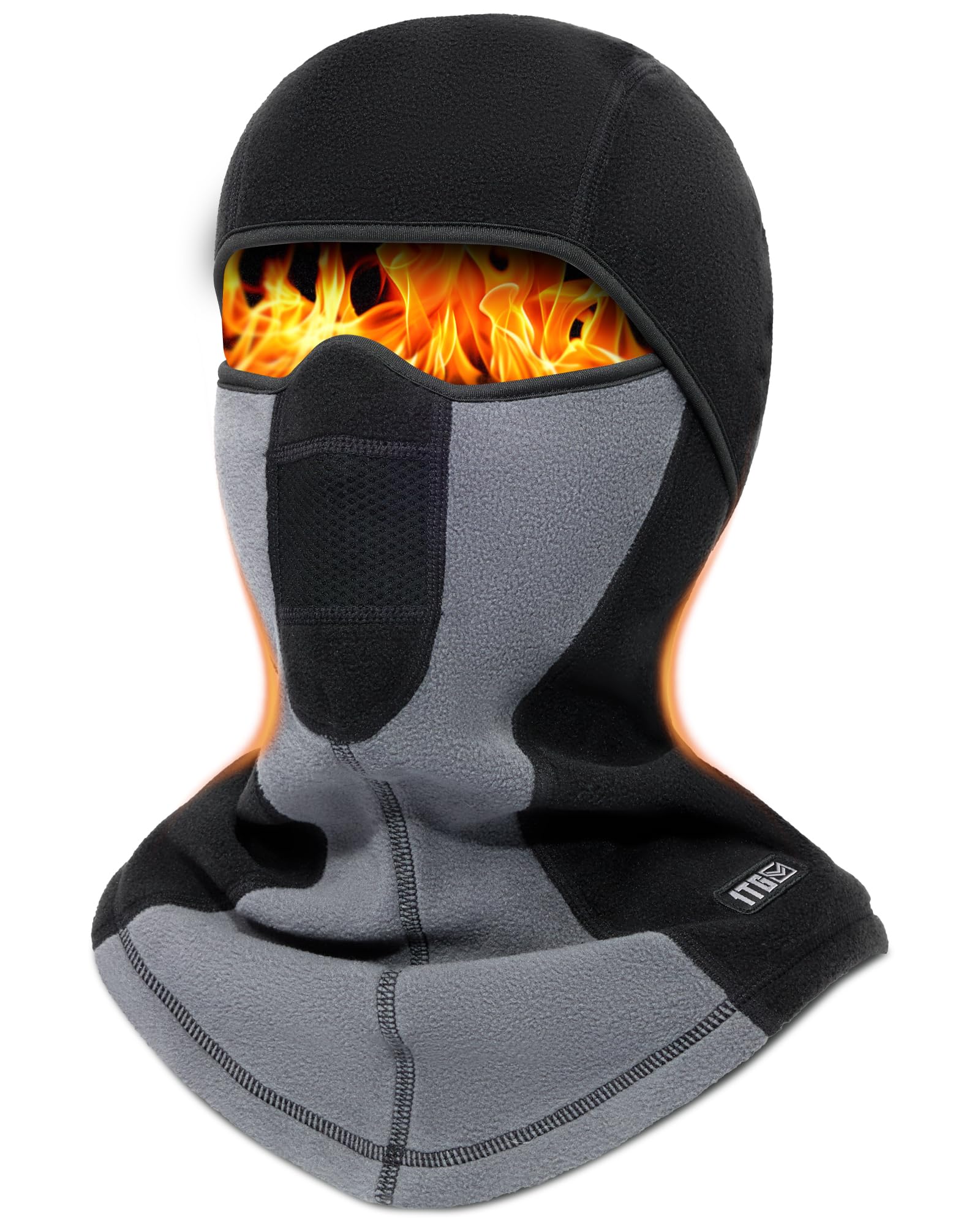 1Tg Tactical Unisex Grey Winter Balaclava, Ski Mask Warm Face Mask Thermal Snoods Windproof Face Cover For Men For Winter Skiing Snowboarding Motorcycling Ice Fishing Men Women, Xl