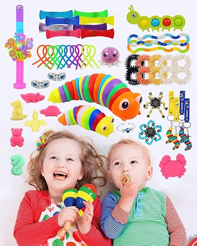 Miniatura 9 de Paquete de 52 juguetes sensoriales de Navidad para personas inquietas, TDAH, TDA, autismo, alivio del estrés y ansiedad, juguetes de mano, regalos