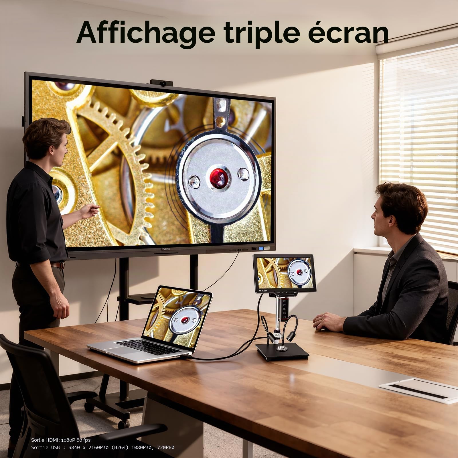 Elikliv Microscope Numérique 3K Autofocus EM3K-AF Max, Microscope à Pièces de Monnaie de 10.1", HDMI 38MP, Loupe Professionnel 2000X pour Pièces et Soudure, LCD pour Adultes, 64G