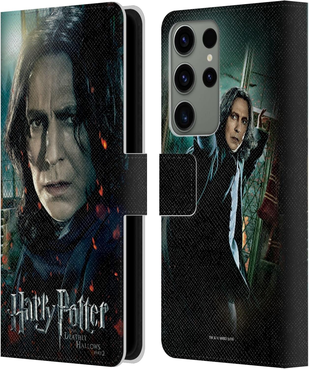 Head Case Designs Officially Licensed Harry Potter Severus Snape Deathly Hallows VIII Leather Wallet Case Compatible with Samsung Galaxy S23 Ultra 5G
