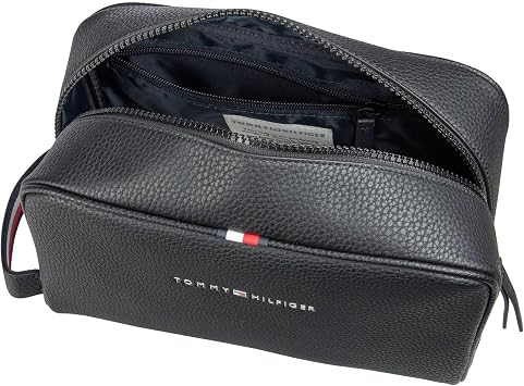 Tommy Hilfiger Erkek ESSENTIAL PU WASHBAG Çanta Black Tek Beden