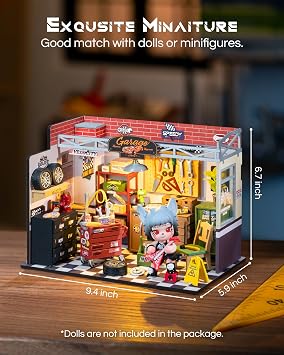 Rolife Workshop DIY Miniature Dollhouse Kit Creative Gift for Adults | 1:18 Scale Tiny House with LED Light, Wooden 3D Puzzle Model Kit, Diorama Craft Set for Home Decor Display