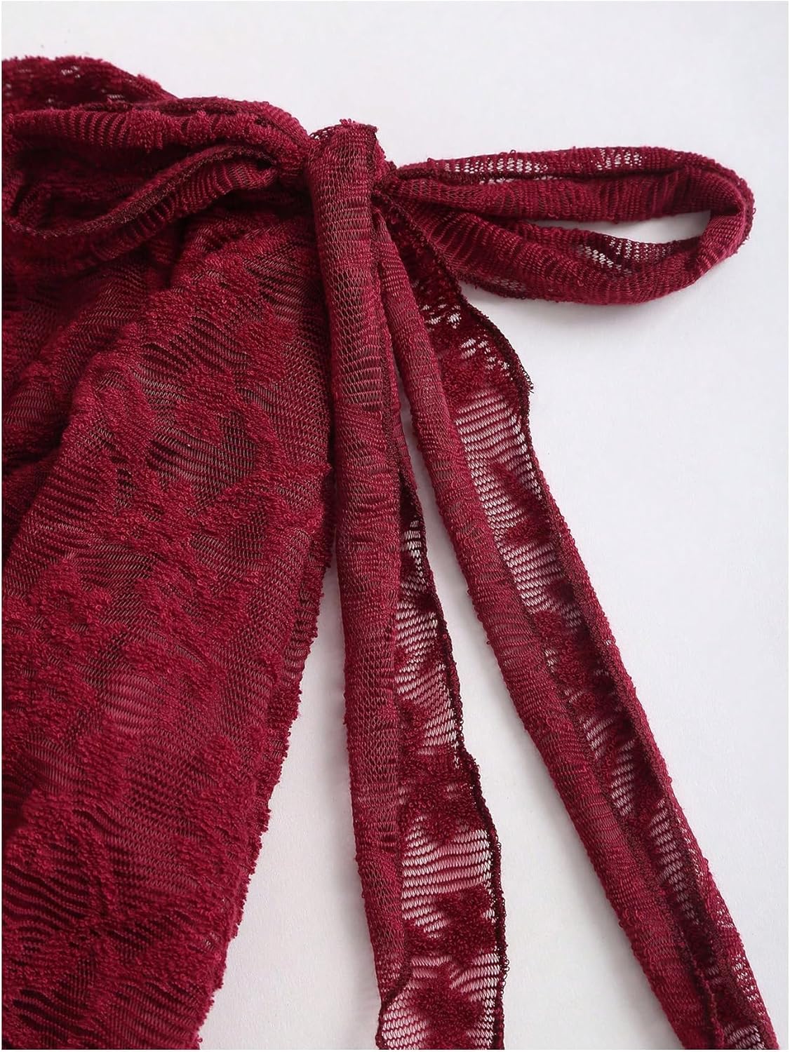 WDIRARA Women's Floral Lace Off the Shoulder Dress Ruched Long Sleeve Layered Ruffle Dresses