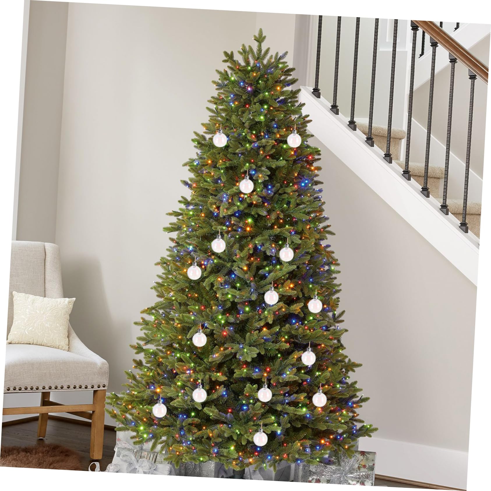 Ifundom 12 Piezas Bola De Burbujas De Adornos De Arbol De Navidad Bolas De Navidad Irrompibles Adorno Navideño De Plástico Esfera Colgante Navideña El Plastico Paseo Bola De Nieve