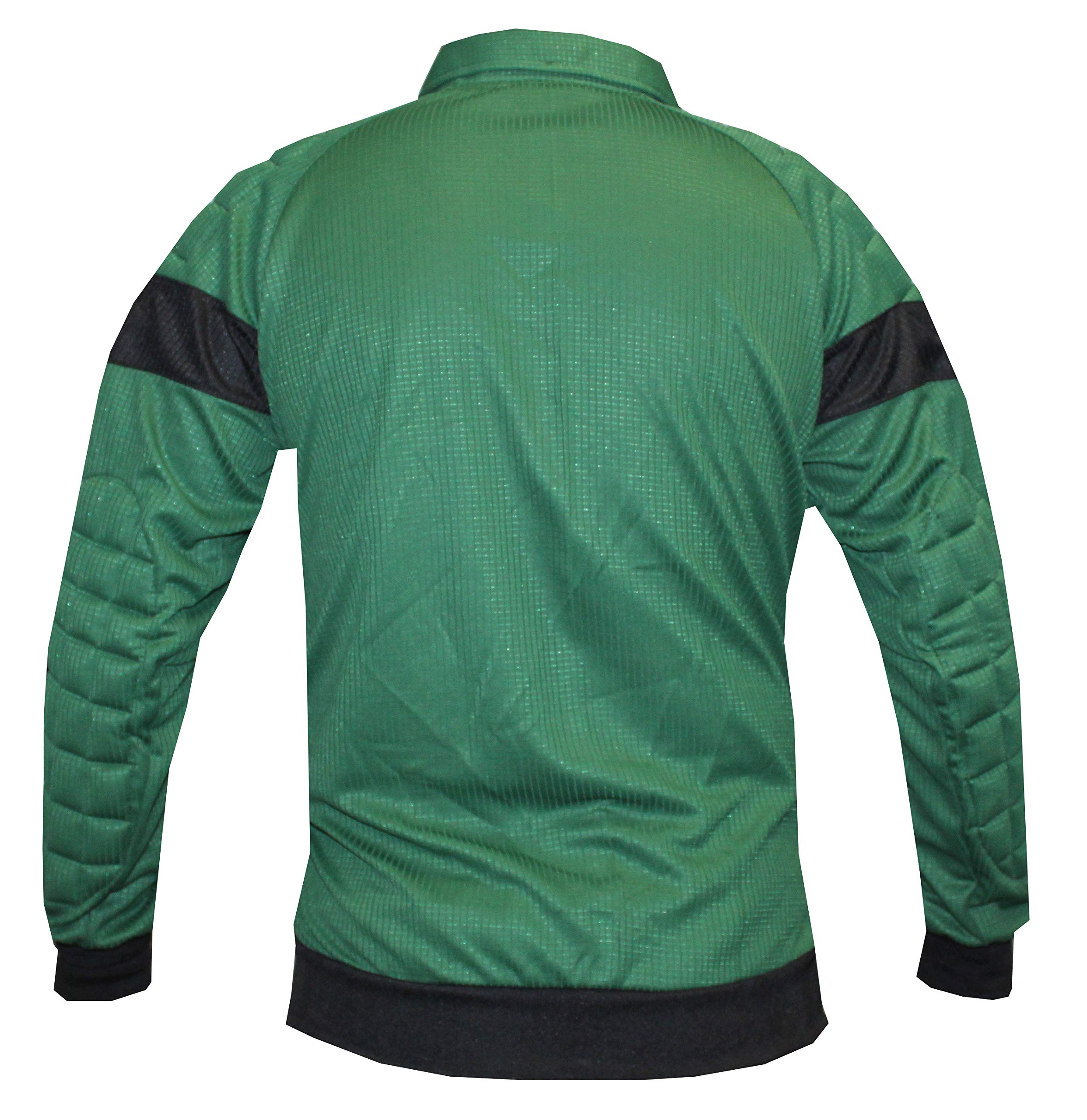 Lisaro Camiseta de portero para niños y adultos, camiseta de fútbol acolchada (verde-negro, L)