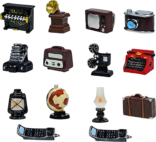 10 electrodomésticos en miniatura con temática retro Cámara de resina surtida aleatoria, modelos de teléfono y televisión, mini muebles de casa de