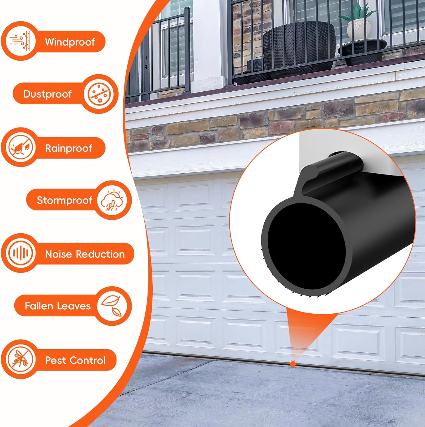 Garage Door Seal P Bulb - 16.5ft Flexible Weatherproof TPE Seal for Single-Channel Doors, Easy DIY Installation, Temperature Resistant, Fits Single Channel Garage Door (Black)